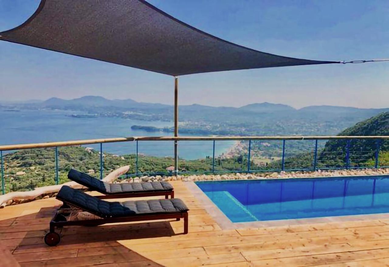 House Teigan Of Villa Intaba Breath Taking Sea Views Corfiot Riviera Corfu Island Greece With Pool Close To Ipsos Beach Pyrgi  Buitenkant foto