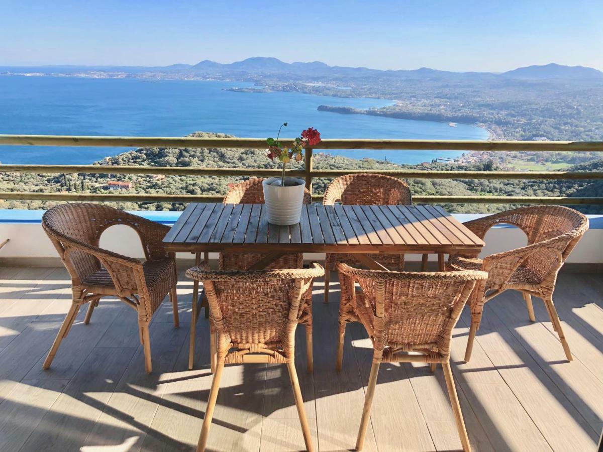 House Teigan Of Villa Intaba Breath Taking Sea Views Corfiot Riviera Corfu Island Greece With Pool Close To Ipsos Beach Pyrgi  Buitenkant foto