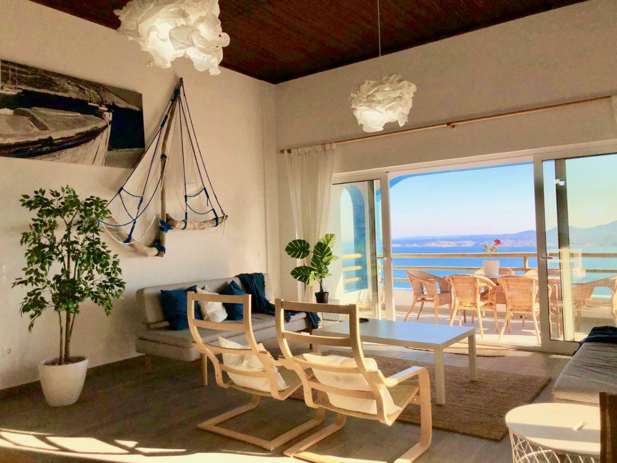 House Teigan Of Villa Intaba Breath Taking Sea Views Corfiot Riviera Corfu Island Greece With Pool Close To Ipsos Beach Pyrgi  Buitenkant foto