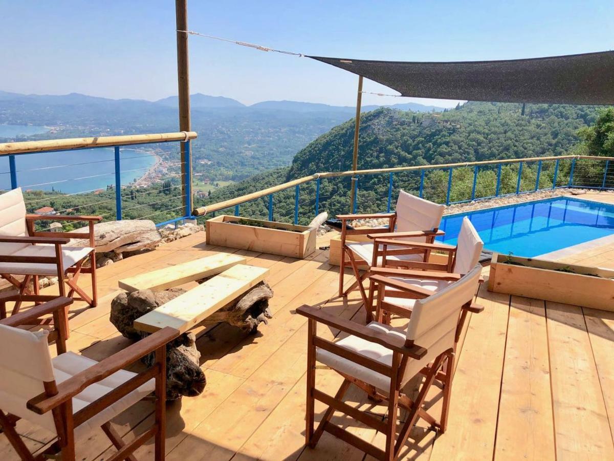 House Teigan Of Villa Intaba Breath Taking Sea Views Corfiot Riviera Corfu Island Greece With Pool Close To Ipsos Beach Pyrgi  Buitenkant foto